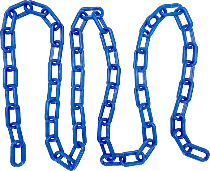 by M&M 2006 5ft Medium Blue Plastic Bird Toy Chain - Classic Bird Foot Toy, Long Length, Tons of Uses, Easy for Birds to Grab with Beaks and Feet, Bright Color