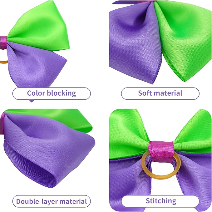 24PCS Big Dog Hair Bows with Rubber Band for Large Dog Long Hair Girl Boy Male Female Bowknot Grooming Accessories