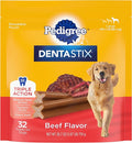 Pedigree Dentastix Dog Dental Treats, Large Breed Dog Treats, Beef Flavor, 1.67 lb. Bag (32 Treats Total)