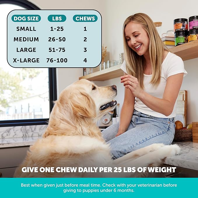 Natural Hemp Calming Chews for Dogs - Calming Aid Supplement for Occasional Anxiousness with Valerian Root, Chamomile, + Magnesium - Stress, Separation & Thunder Support - (Chicken, 180 Count)