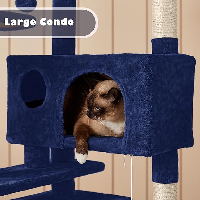 Yaheetech 54in Cat Tree Tower Condo Furniture Scratch Post for Kittens Pet House Play