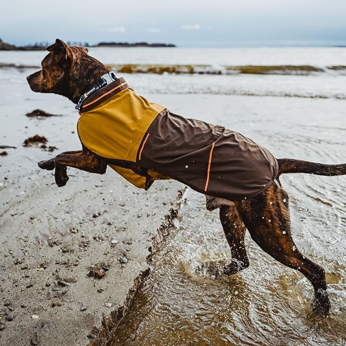 Ruffwear, Sun Shower Dog Raincoat, All-Weather Jacket, Waterproof, Windproof & Lightweight, Earth Brown, Small