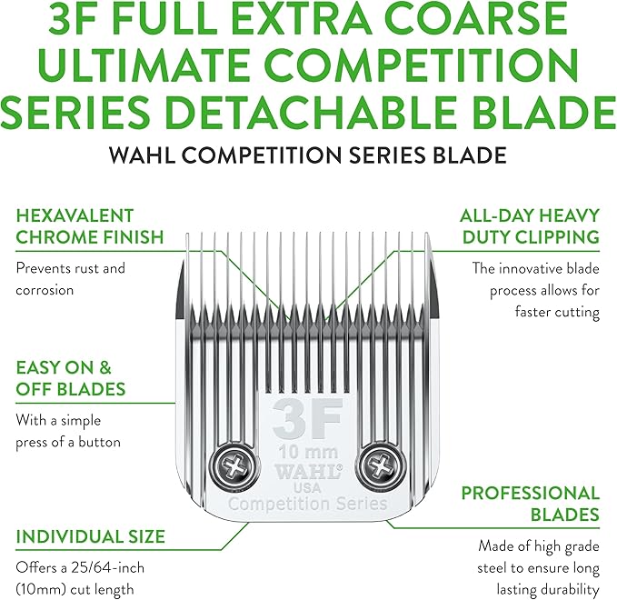 Wahl Professional Animal 3F Full Extra Coarse Competition Series Detachable Blade with 25/64-Inch Cut Length (2376-100)