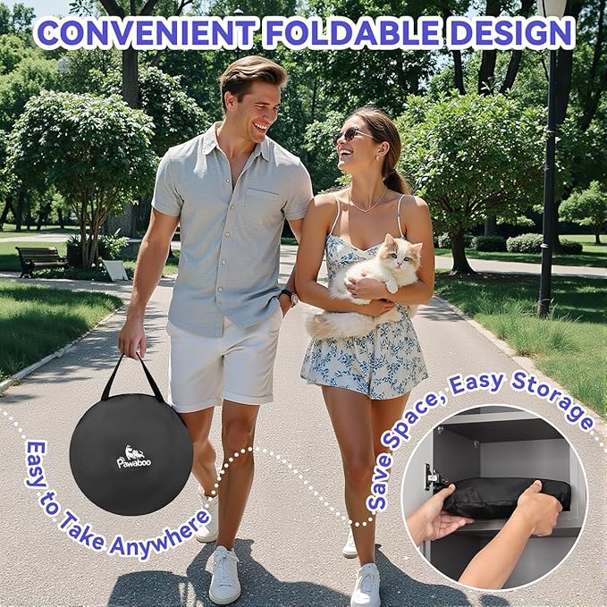 Outdoor Cat Enclosures for Cats Indoor, Patio Portable Mesh Cat Tunnel, Playhouse with Free Carry Bag for Multiple Cats and Small Animals, Blue + Black