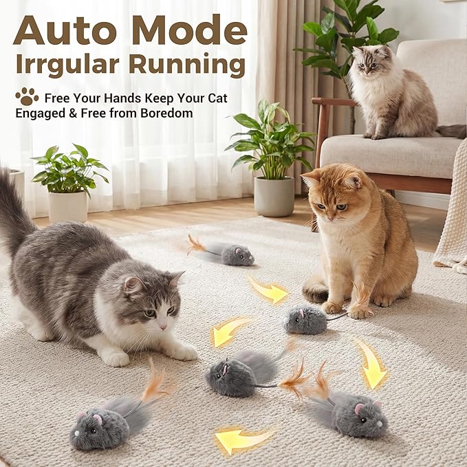 Cat Toys for Indoor Cats,4-Direction Remote Control Cat Toy 2026 Newly Upgraded Interactive Cat Toy Mouse with Detachable Tires Stuffed Mouse Gifts for Cats