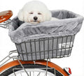 ANZOME Dog Bike Basket Liner (Liner Only), Soft Sherpa Padded Cover for Wire Bicycle Baskets, Warm Winter Pet Carrier Insert Bed with Durable Canvas & Elastic Fit (Grey)