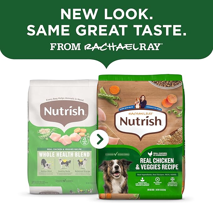 Nutrish Rachael Ray Adult Dry Dog Food Real Chicken & Veggies Recipe, 5 lb. Bag