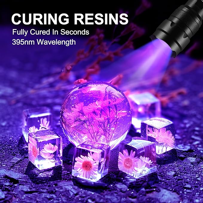 UV Flashlight, 395-405nm Zoomable UV Curing Light, Black Light for Pet Urine Detection,Hotel and Leak Detection