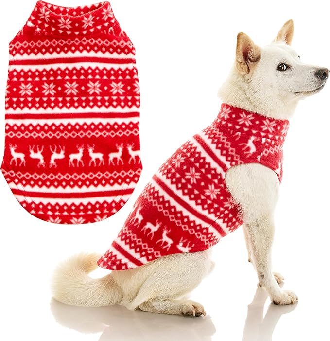 Gooby - Stretch Fleece Vest, Pullover Fleece Vest Jacket Sweater for Dogs, Reindeer Red, 3X-Large