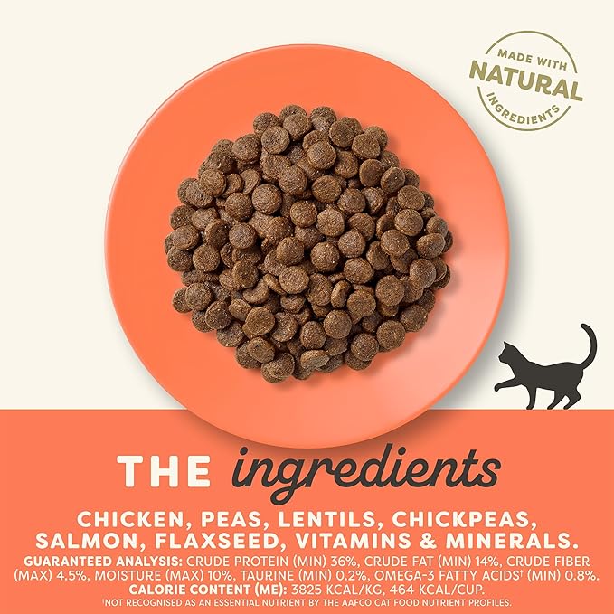 Applaws Complete Dry Cat Food, Grain-Free, Limited Ingredient with Added Vitamins & Minerals, Protein, Supports Digestion, Chicken & Salmon (11 Pound Bag)