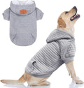 BEAUTYZOO Small Dog Hoodie Sweater with Pockets, Dog Clothes for Small Medium Dogs Boy Girl, Waffle-like Laminated Cotton Pet Coats with Hat and Leash Hole, All Weather Coat for Puppy Doggie Chihuahua