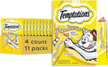Temptations Creamy Puree Squeezable Lickable Cat Treats, Wet Cat Treats with Chicken, 0.42 oz. Tubes, 4 Count, Pack of 11 (44 Total)