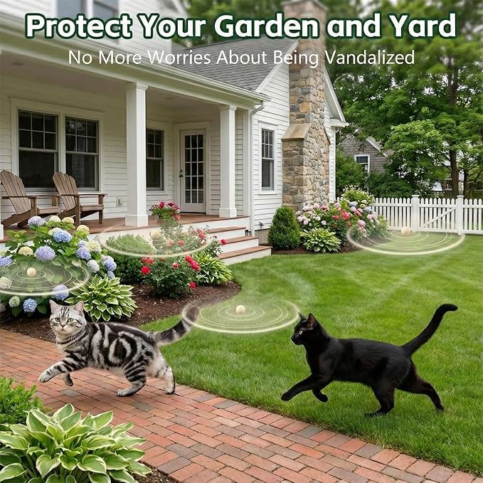 10Pack Cat Repellent Outdoor & Indoor, Natural Peppermint Oil Cat Deterrent Balls Outdoor Indoor Keep Cats Off Yard Garden Lawn Plants and Chew-White