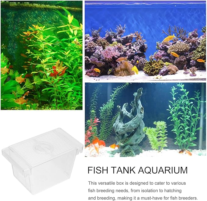 HANABASS Aquarium Fry Box and Fish Breeding Hatchery Incubator with Air Circulation, Small Isolation Box for Fish Tank Suitable for Betta and Shrimp Breeding