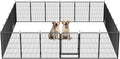 SunsGrove Dog Playpen Outdoor, Heavy Duty 40 Inch 24 Panels Dog Playpen for Medium and Large Dogs, Free and Safe Play Dog Fence Indoor, Black