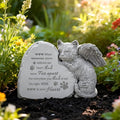 Cat Memorial Gifts for Loss of Cat, Pet Loss Sympathy Gift, Angle Cat Figurine Placed in Outdoor Garden or on Tombstone, Pet Memorial Stone