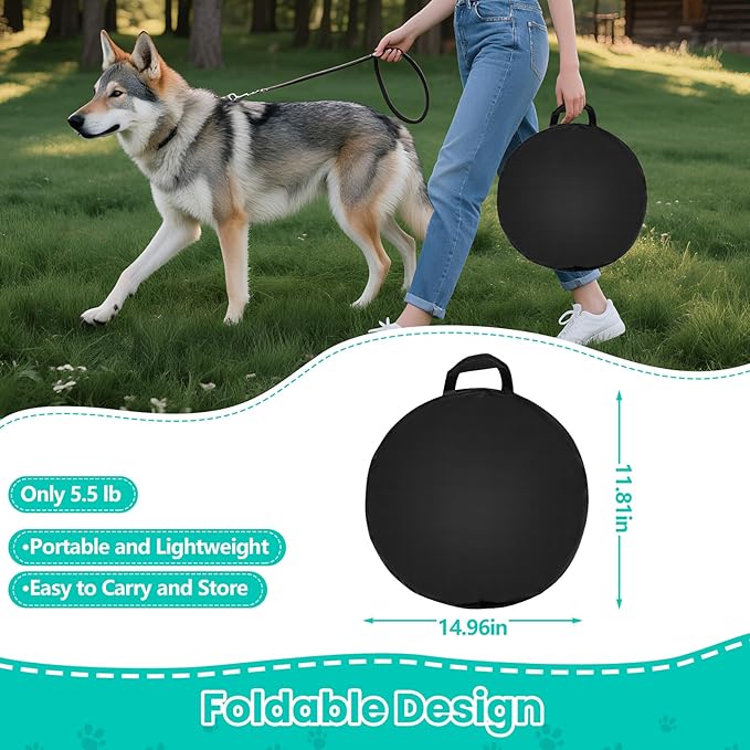 Portable Cat Pet Playpen, Foldable Cat & Small Dog Indoor/Outdoor Tent with Waterproof Base, Lockable Zippers, 600D Oxford 12-Rods 32"x24"x22" for Kitten Puppy