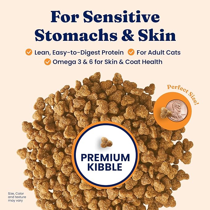 Solid Gold Sensitive Stomach Dry Cat Food - Grain Free Gluten Free Sensitive Stomach Cat Food for Indoor Adult/Senior Cats - Dry Kibble for Cats w/Quail - Probiotics for Gut Health - 6lb