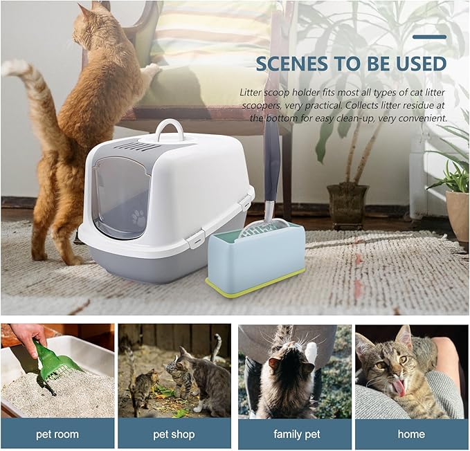 Cat Litter Scoop Holder Universal Plastic Base Compact Design for Easy Cleanup and Floor Protection in Home Litter Box Storage