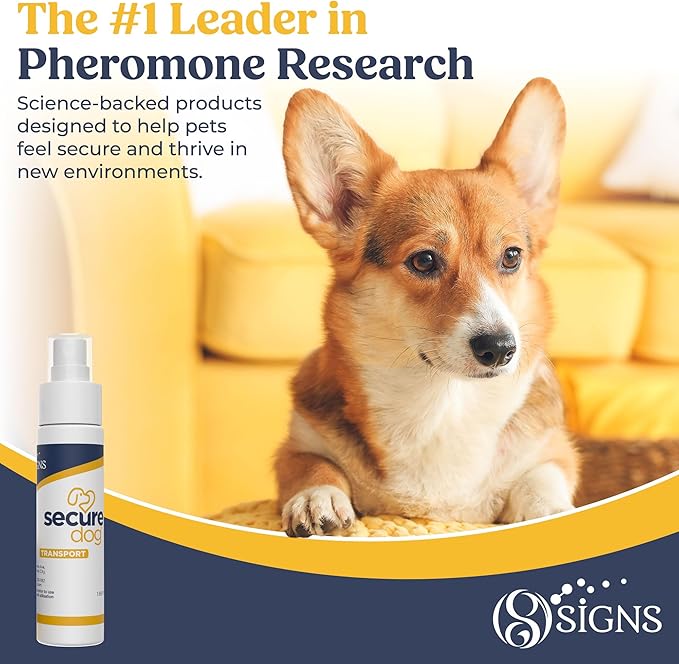 SIGNS SecureDog Transport, Water Based Calming Travel Spray, Naturally Supports Calm and Wellbeing Helping Relieve Any Feeling of Anxiety or Stress
