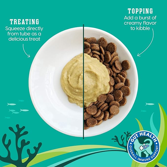 Solid Gold SeaMeal Squeeze Chicken Lickable Cat Treats with Seaweed for Skin & Coat - Wet Cat Treats with Digestive & Immune Health Support - Natural, Holistic, Grain Free (48 Squeezes)