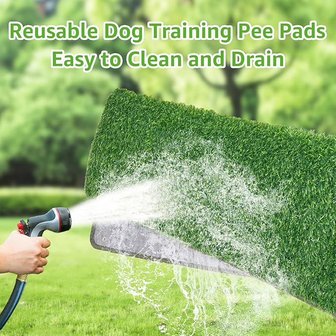 Dog Grass Mat with Pee Pad: Artificial Indoor Grass Potty Training Pads for Dogs Doggies Washable,Reusable Puppy Pads Leakproof on Outdoor Patio Balcony Apartment(39x31.49'')