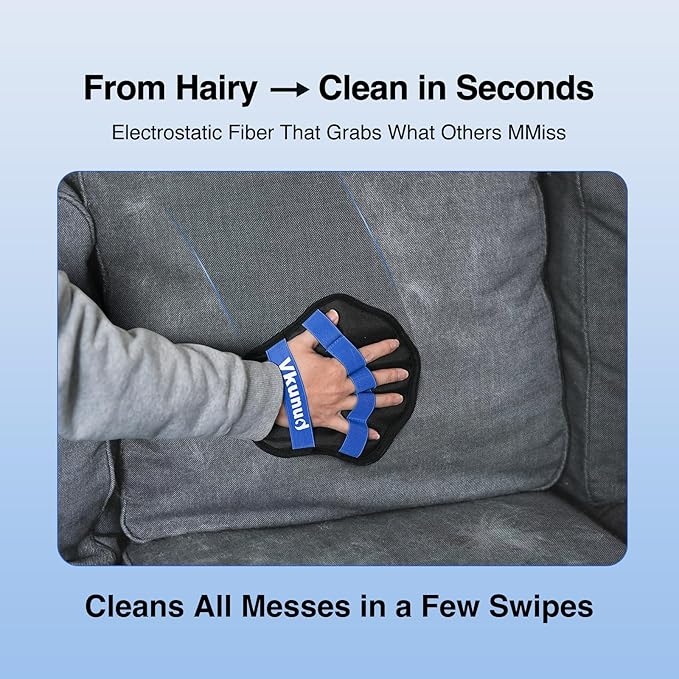 Pet Hair Removal Glove for Dogs & Cats, Electrostatic Pet Hair Remover Glove for Couch, Clothes, Carpet, and Car Seats, Reusable Magic Brush Pet Hair