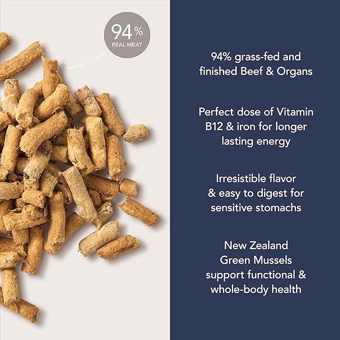 K9 Natural Beef Freeze Dried Dog Food, High-Meat Natural Complete Meal or Meal Toppers for Dogs, Grass-Fed Beef from New Zealand, Grain-Free, GMO-Free, Complete & Balanced Nutrition, 8lb