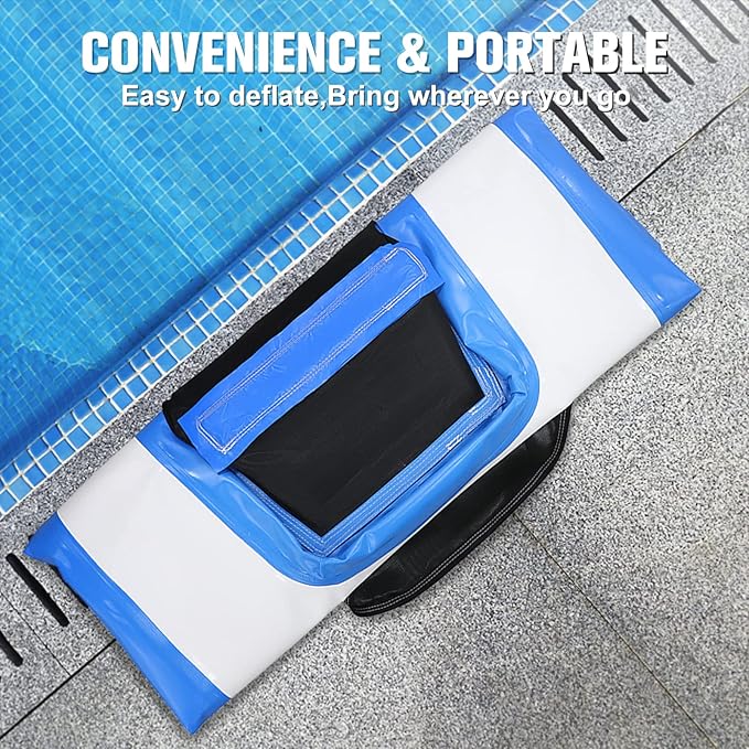 Inflatable Water Ramp for Dogs 60" L x 40" W - Durable, Puncture-Resistant Surface Ensures Safe and Easy Access to Water for Dogs Up to 230 Pounds, Perfect for Pools, Lakes, and Beaches