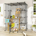 Cat Large Enclosure - DIY Catio Ideal for 1-3 Cats, Indoor & Outdoor, Detachable Metal Wire Kennel, 2x3x4 Exercise Place