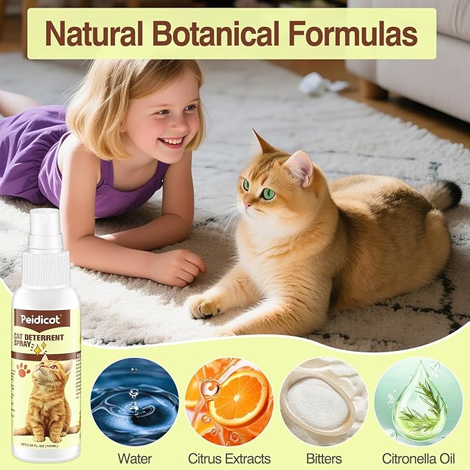 Cat Deterrent Spray, Repellent Pet Spray for Anti Cats Scratch Furniture Cat Deterrent Aid for Pet Behavior Training