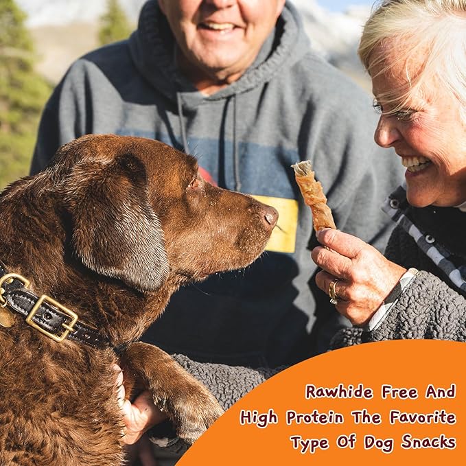 Jungle Calling Dog Treats, High Protein Dog Chewy Treats Health Teeth and Coat, Chicken Wrapped Cod Skin Sticks, Rawhide-Free Cod Fish Skin Snacks for Dogs, 10.6 oz (Pack of 2)