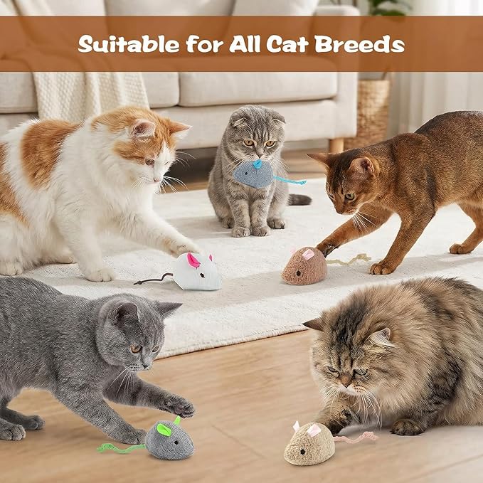 WRW 12PCS 2.36 Inch Cat Mice Toys, Prefilled Catnip Plush Catnip Toys, Realistic Design Interactive Cat Mouse Toys for Indoor Cats Play Fetch（7 Colors） (12)