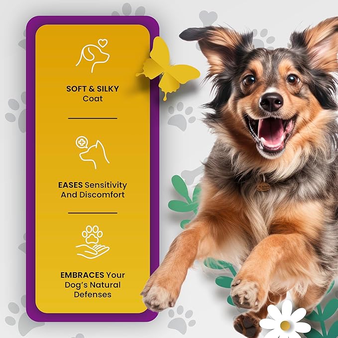 Omega 3 Fish Oil for Dogs Skin and Coat - Wild Alaskan Pollock Oil for Itchy Skin- Omega 3 Fatty Acids - Vet Approved Liquid EPA & DHA Supplements - with Zinc, Vitamin C, B2, B7 & E - 16 Fl Oz
