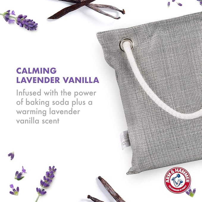 Arm & Hammer For Pets Air Care Calming Bamboo Charcoal Air Purifying Bag, Lavender Vanilla Scent - Odor Absorbing Charcoal Bag - Easy Pet Odor Eliminator for Pet Households, 17.6 Oz