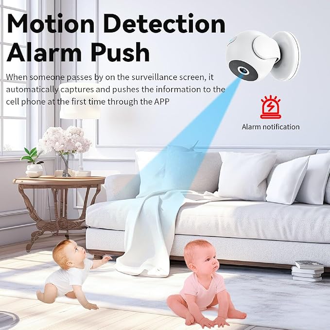 Bewinner 2K Indoor Security Camera, 360 Degree Cameras for Home Security Indoor with Motion Detection, Pet Camera with Phone App