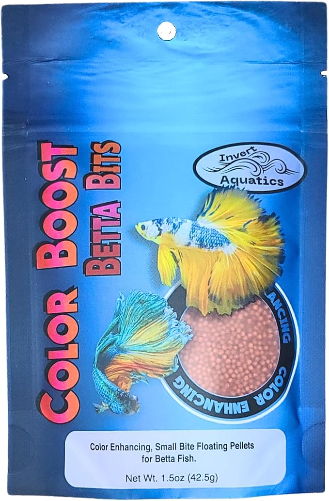 Color Boost Betta Bits - Color Enhancing, Floating Pellet Daily Diet - Betta Food (1.5 oz)