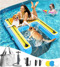 Inflatable Dog Pool Water Ramp – 60"x40" Extra Large Boat Ramp for Dogs Up to 240 lbs, Non-Slip EVA Foam Inflatable Dock Floating Platform, Pool Floats Platform for Lakes, Boats& Oceans