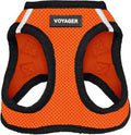 Best Pet Supplies Voyager Step-in Air Harness - All Weather Mesh, Reflective, No Pull Harness for Dogs, Cats - Secure with Hook & Loop Fastener, Buckle, Double D-Rings - Orange/Black Trim, XS