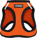 Best Pet Supplies Voyager Step-in Air Harness - All Weather Mesh, Reflective, No Pull Harness for Dogs, Cats - Secure with Hook & Loop Fastener, Buckle, Double D-Rings - Orange/Black Trim, S