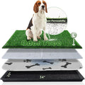 Dog Grass Pad with Tray Large 34’’×23’’, Ultra-Absorbent Artificial Grass Pad for Dogs Potty Grass Hemmed Edge for Indoor Potty Training, Reusable Dogs Pee Pads, Dog Litter Box for Balcony