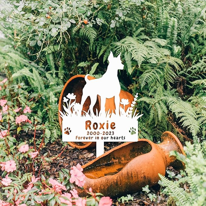 Custom Dog Doberman Pinscher Memorial Grave Marker Outdoor, Personalized Doberman Pinscher Dog Memorial Garden Stake, Customized Pet Dog Grave Marker Headstone Memorial Stake