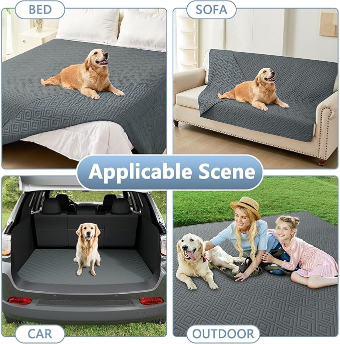 hyha Waterproof Dog Blanket, Soft Dog Bed Cover Pet Blankets, Waterproof Sofa Couch Cover for Dogs Washable, Reversible Pet Couch Covers for Sofa Furniture (30x70 Inch, Dark Grey/Dark Grey)
