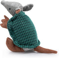 Hollypet Plush Dog Squeaky Toy Stuffed Armadillo Animal Pet Puppy Chew Toys with Clean Teeth for Small Medium Large All Breed Sizes Dogs, Deep Green, 14 in
