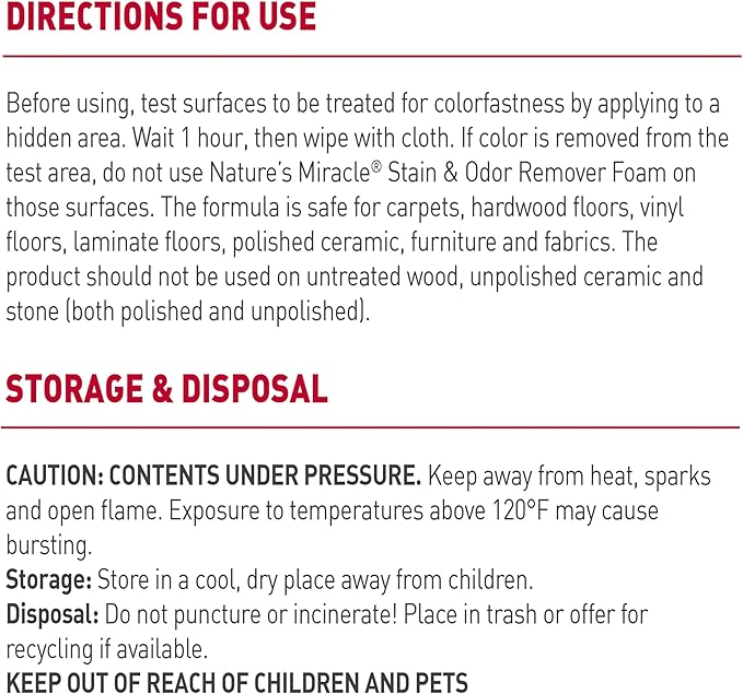 Nature's Miracle Stain & Odor Remover Foaming Aerosol For Dogs, 17.5 Oz (P-68340)