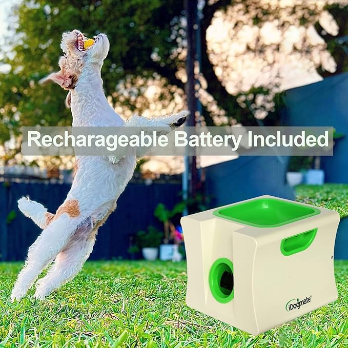 Ball Launcher for Dogs, Automatic Dog Ball Thrower for Mini Dog with Rechargeable (Small Ball Thrower for Dogs with 3 Balls)