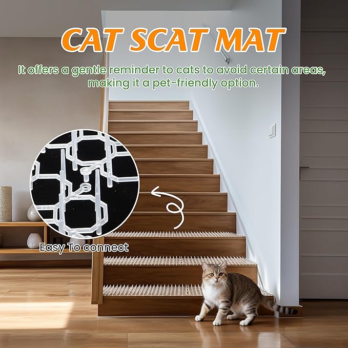 Clear Scat Mats for Cats 16 x 13 Inch, 12 Pack Transparent Cat Spike Mat with 1 Inch Spikes, Indoor Outdoor Cat Deterrent Mats to Keep Cats Off Couch, Bed, Counter & Garden