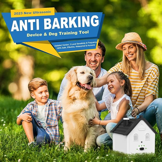 Anti Barking Device, Ultrasonic Dog Bark Deterrent Devices Safe for Dogs to 50 Ft Range, 3 Modes Dog Training & Behavior Aids Bark Box Suitable for All Kinds of Dogs Indoor & Outdoor Use