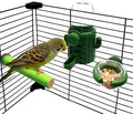 Parrot Water Feeder Bird Water Bottle Parrot Food Feeder with Perch Stand Bird Cage Accessories for Parakeet Budgie Lovebirds Cockatiel