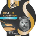 Sheba Bisque Lickable Cat Treats & Cat Food Toppers Tuna Recipe, 1.4 oz. Bowls, 14 Count